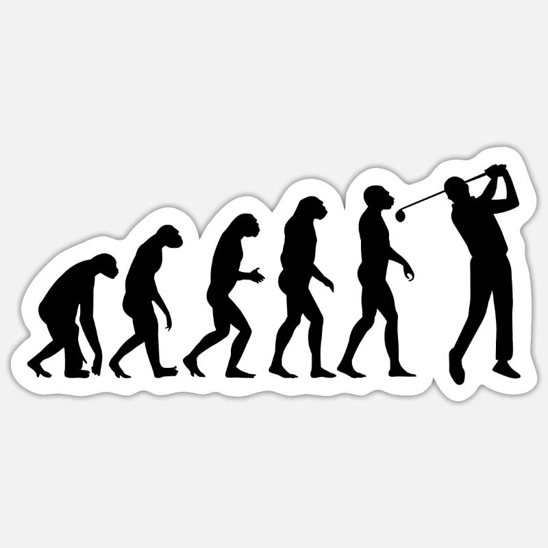 CROSSGOLF EVOLUTION Cadeau de golfeur Golfeur - Sticker taille S (10 x 10 cm) - blanc mat