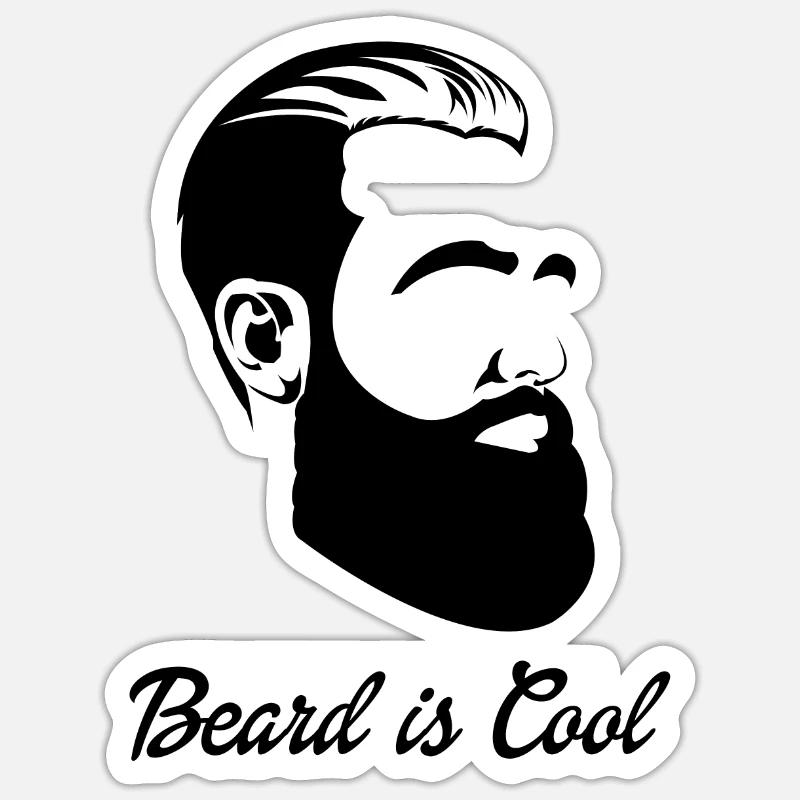 Bart - Bart ist cool - Sticker Größe S (10 x 10 cm) - Mattweiß