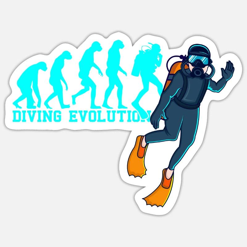 DIVING EVOLUTION Rebreather Diving Gift - Sticker size S (10 x 10 cm) - white matte