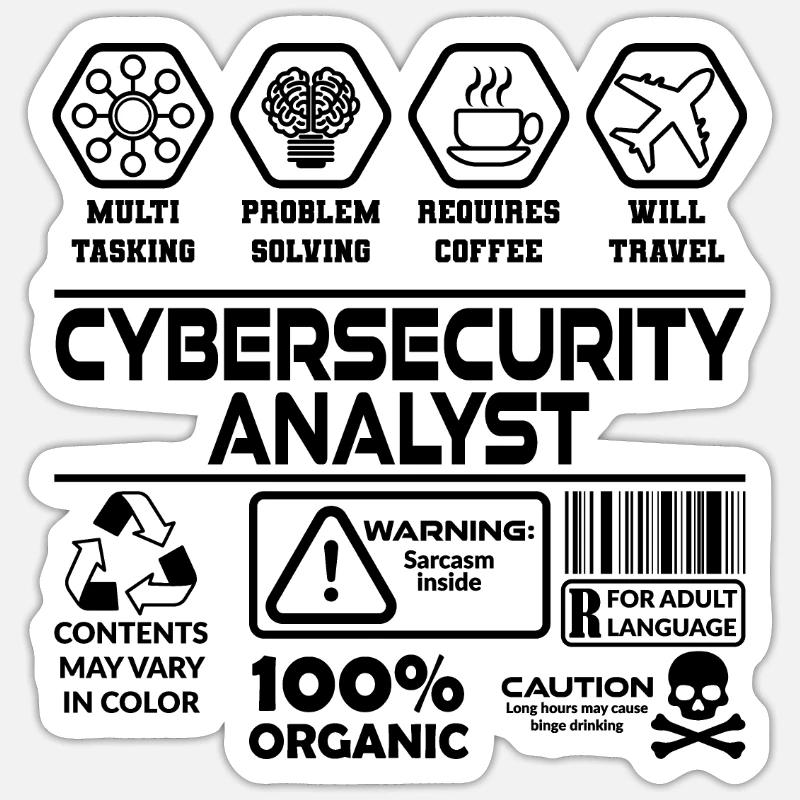Cybersecurity analyst - Sticker size S (10 x 10 cm) - white matte