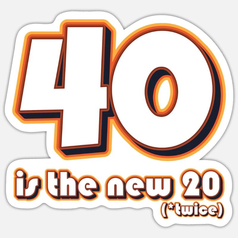 40. Geburtstag Retro Geburtstagsgeschenk Geschenk - Sticker Größe S (10 x 10 cm) - Mattweiß