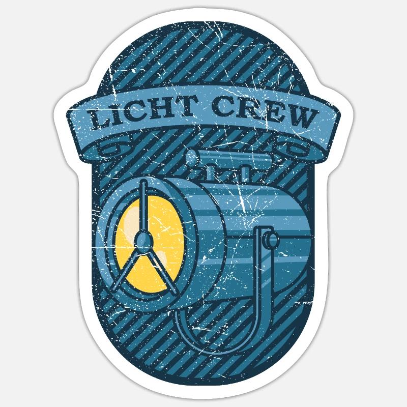LIGHT CREW Cadeau de technicien en éclairage rétro - Sticker taille S (10 x 10 cm) - blanc mat