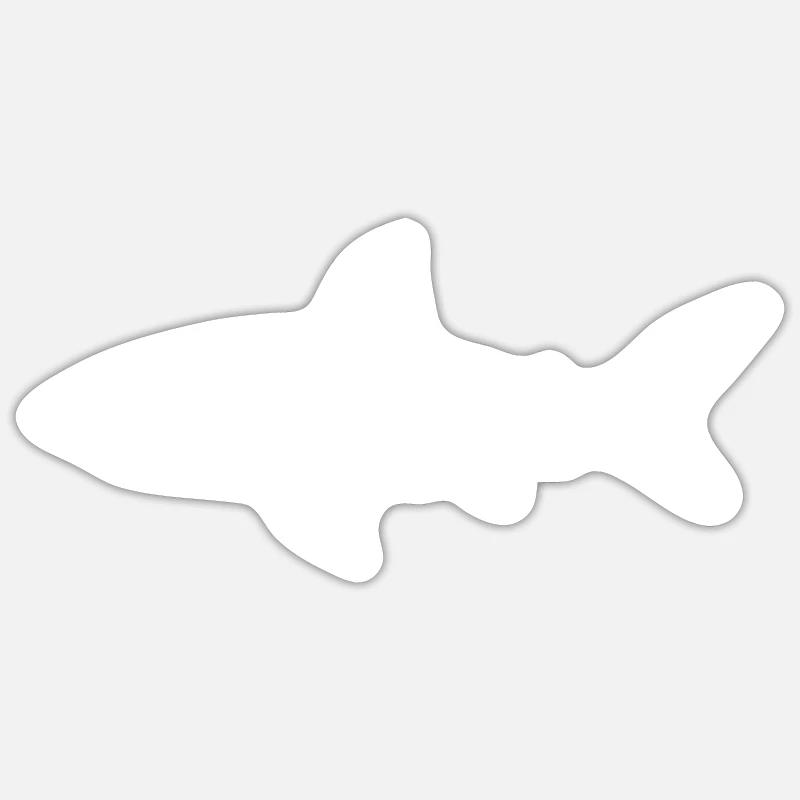 requin - Sticker taille S (10 x 10 cm) - blanc mat
