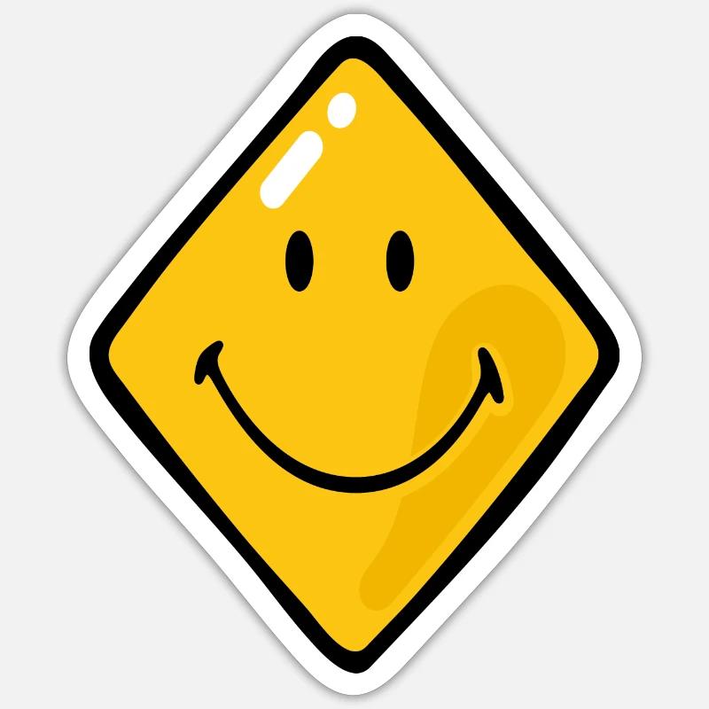Smiley Diamonds - Sticker Größe S (10 x 10 cm) - Mattweiß