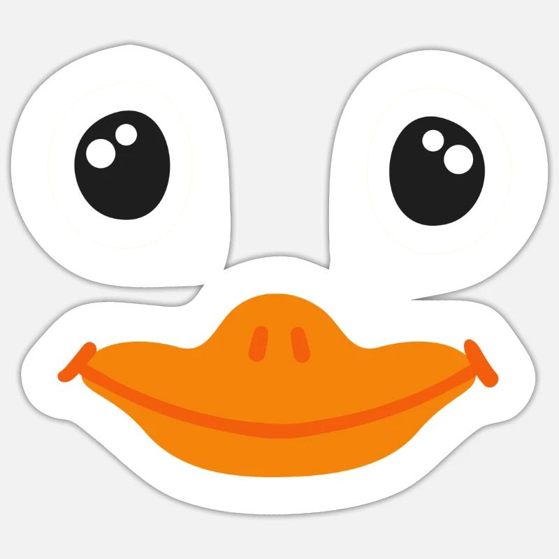 Costume de canard - Sticker taille S (10 x 10 cm) - blanc mat