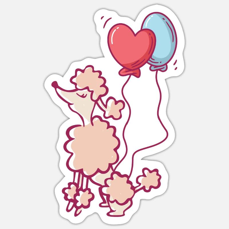 poodle - Sticker size S (10 x 10 cm) - white matte