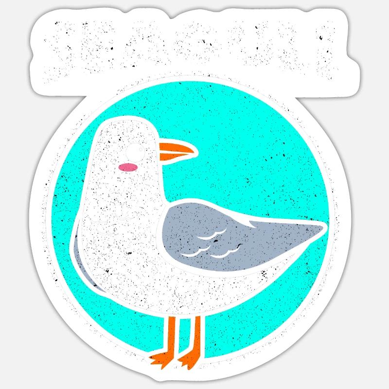 Möwe - Sticker Größe S (10 x 10 cm) - Mattweiß