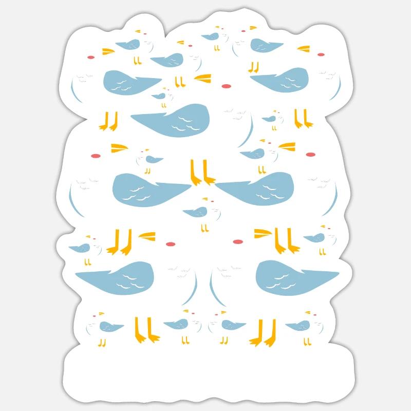 Möwe Geschenk Seevogel Moin Vogel Seeschwalbe Sticker Größe S (10 x 10 cm)