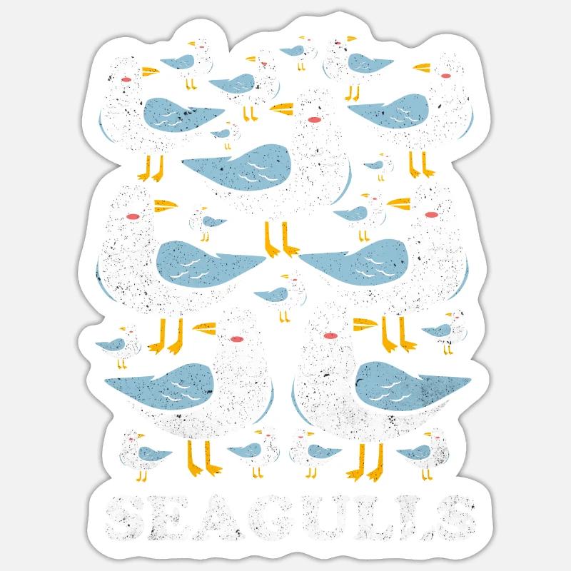 Möwe - Sticker Größe S (10 x 10 cm) - Mattweiß