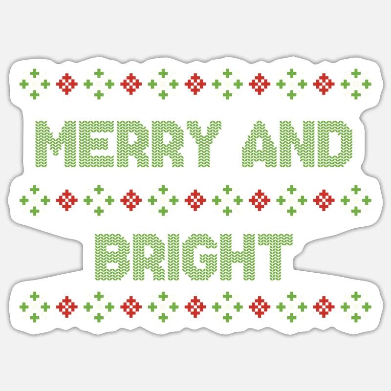 Ugly Christmas Weihnachtspullover - Sticker Größe S (10 x 10 cm) - Mattweiß