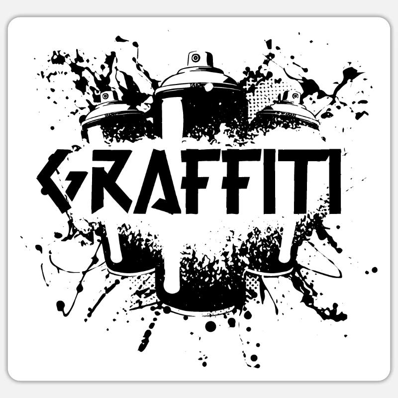 Graffiti Sprayer - Sticker size S (10 x 10 cm) - white matte