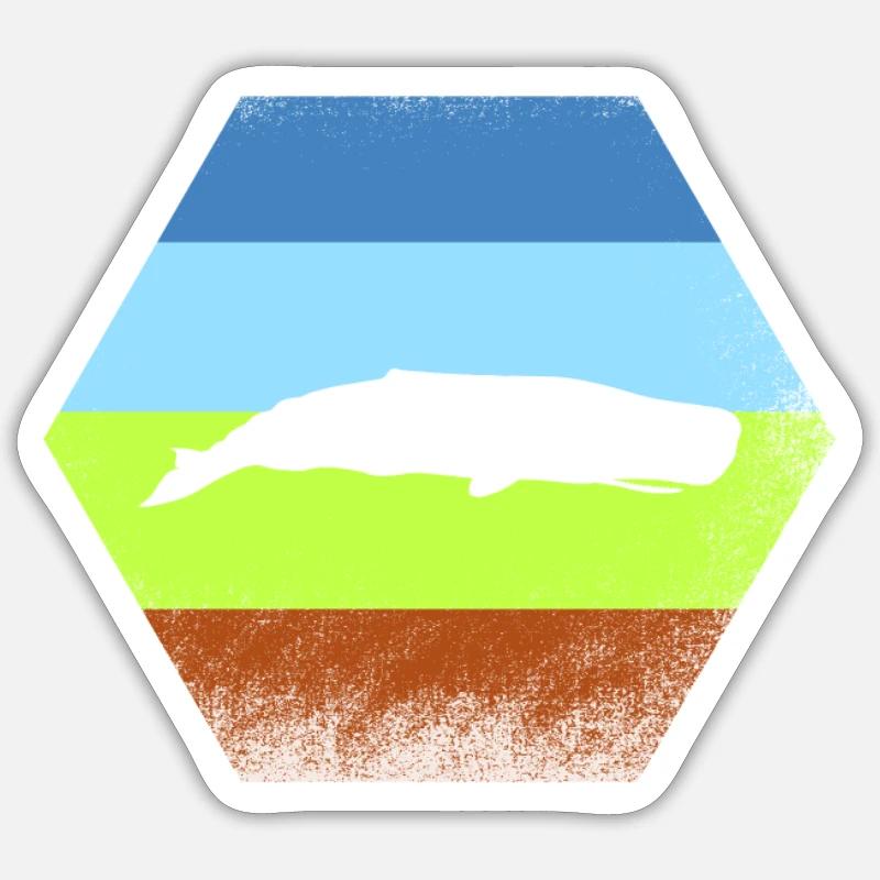 Pottwal - Sticker Größe S (10 x 10 cm) - Mattweiß