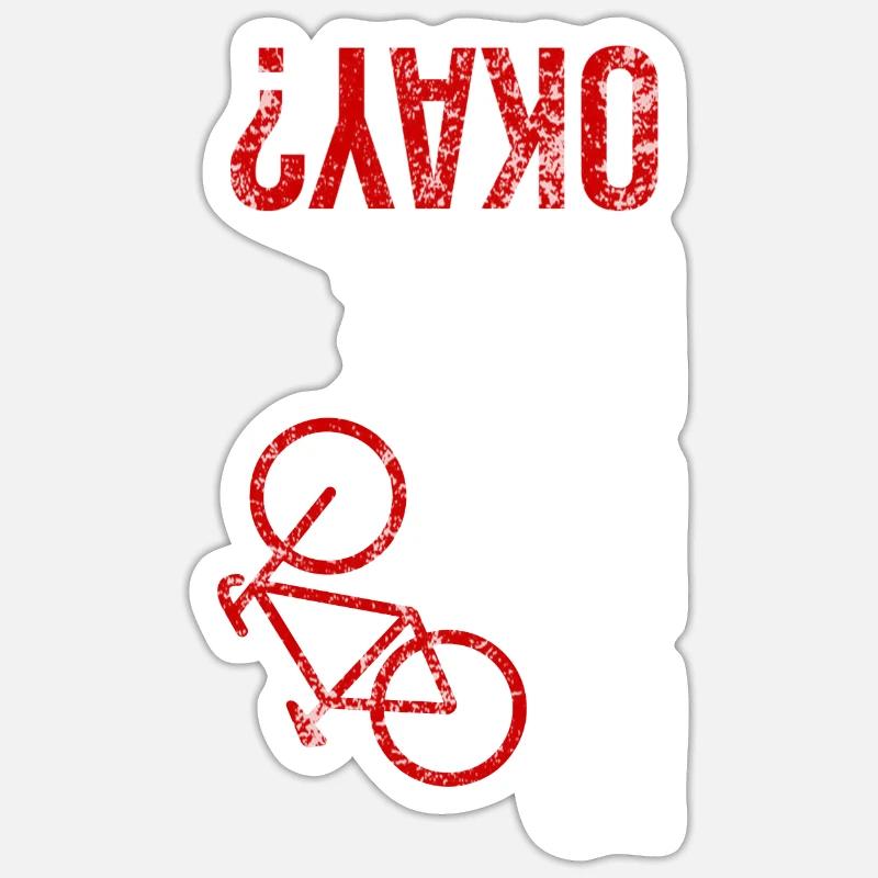 Chute de vélo - Sticker taille S (10 x 10 cm) - blanc mat
