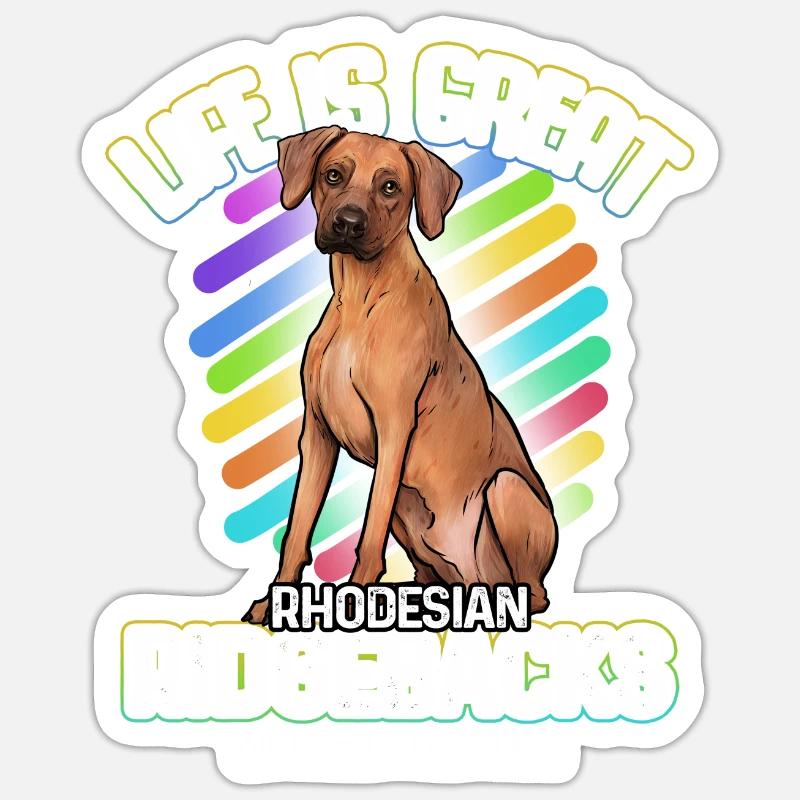 Rhodesian Ridgeback - Sticker Größe S (10 x 10 cm) - Mattweiß