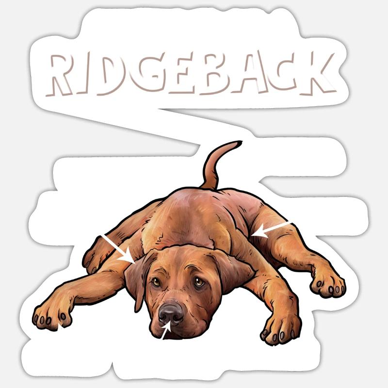 Rhodesian Ridgeback - Sticker taille S (10 x 10 cm) - blanc mat