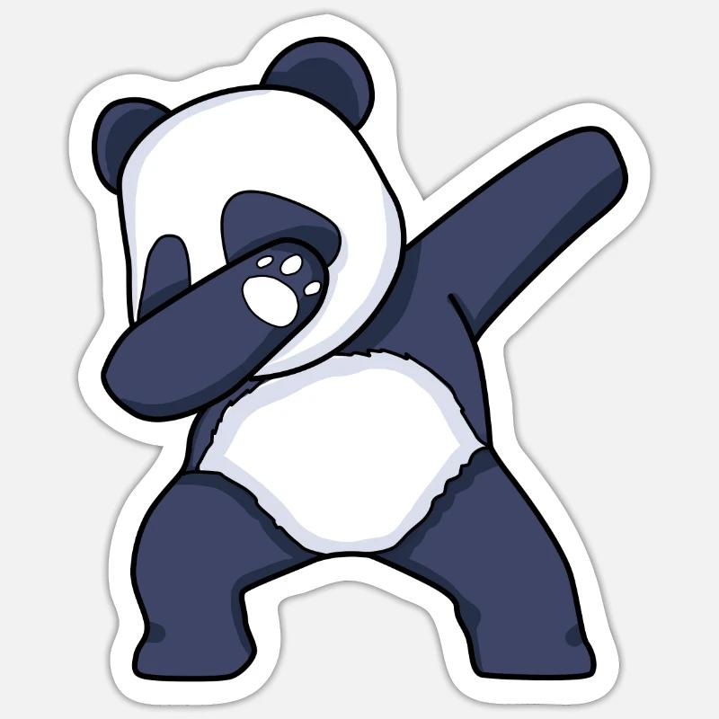 Dabbing Panda Dab Dance Dancing Panda - Sticker size S (10 x 10 cm) - white matte