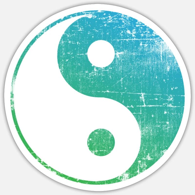 Yin Yang - Sticker taille S (10 x 10 cm) - blanc mat