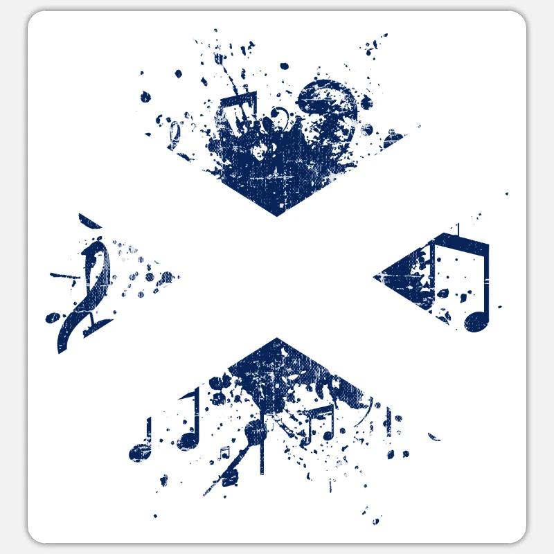 Teneriffa Musik - Sticker Größe S (10 x 10 cm) - Mattweiß