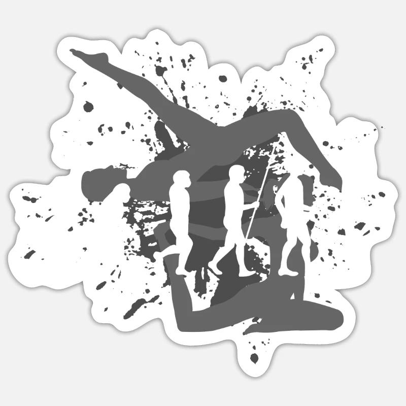yoga - Sticker taille S (10 x 10 cm) - blanc mat