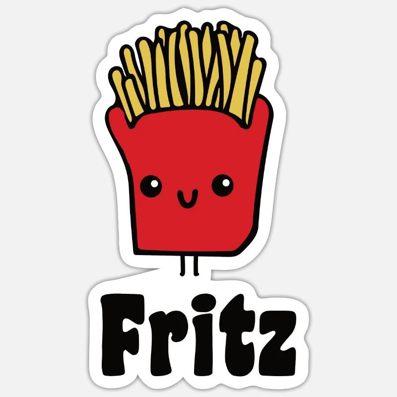 Fritten Fritz - Sticker taille S (10 x 10 cm) - blanc mat