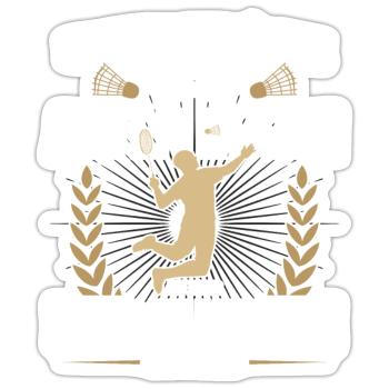 Badminton Unterschätze niemals einen alten Mann - Sticker Größe S (10 x 10 cm) - Mattweiß - Vorne