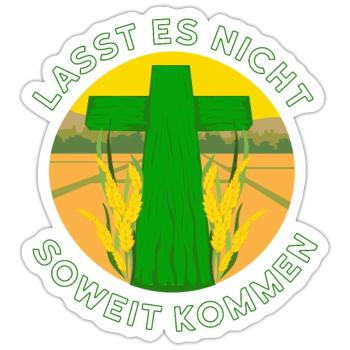 Green Cross Initiative Stiller Protest Farmers - Sticker taille S (10 x 10 cm) - blanc mat - Devant