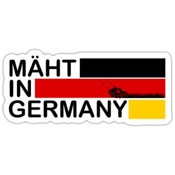 Mäht in Germany Rasen - Sticker Größe S (10 x 10 cm) - Mattweiß - Vorne
