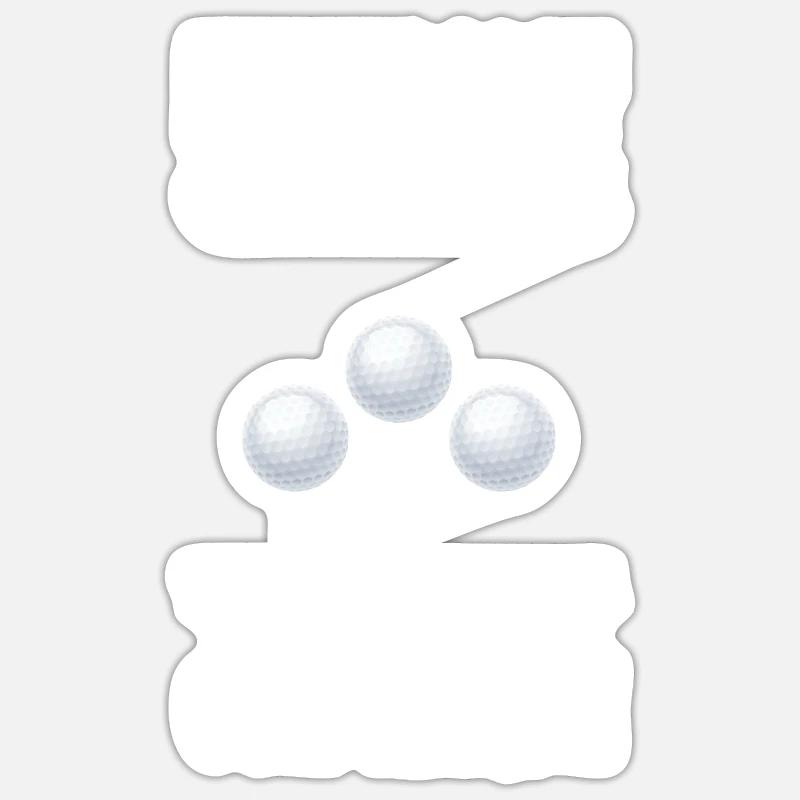 Balles de golf - Sticker taille S (10 x 10 cm) - blanc mat