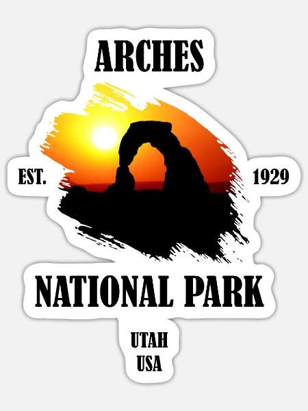 Arches Nationalpark Utah USA Steinbogen Geologie - Sticker Größe S (10 x 10 cm) - Mattweiß