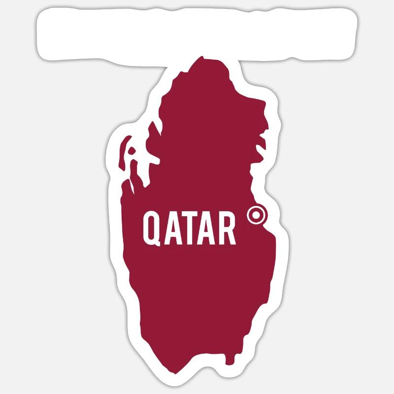 Strophe Katar Qatar Qatar Athlétisme - Sticker taille S (10 x 10 cm) - blanc mat