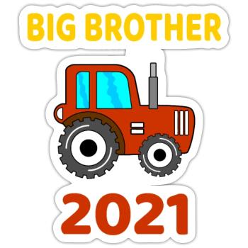 Big Brother Tractor Big Brother 2021 tractor - Sticker size S (10 x 10 cm) - white matte - Front