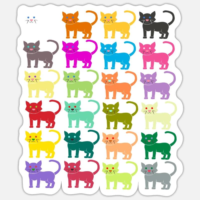 Cats pattern kitten pet tomcat gift Sticker size S (10 x 10 cm)