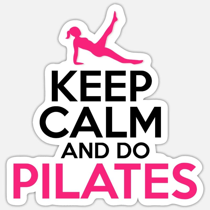 Funny Pilates Exercise Workout Gift - Sticker Größe S (10 x 10 cm) - Mattweiß