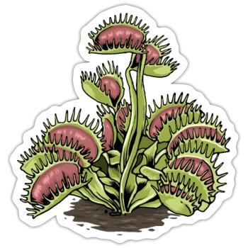 Carnivorous Plant Venus Flytrap - Sticker size S (10 x 10 cm) - white matte - Front