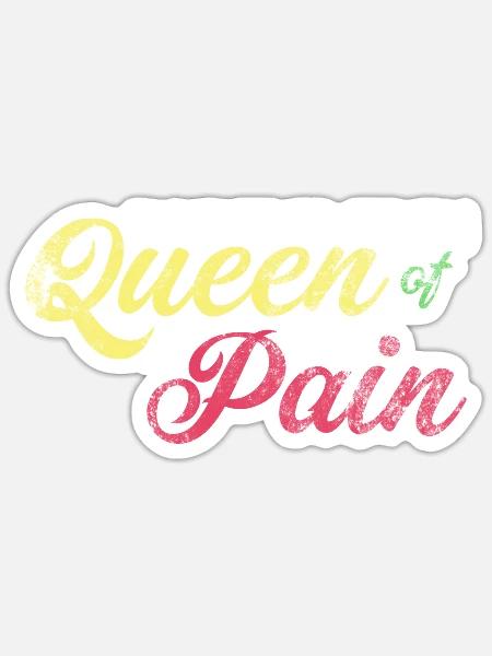 Physiotherapeutin Queen Of Pain Geschenk - Sticker Größe S (10 x 10 cm) - Mattweiß