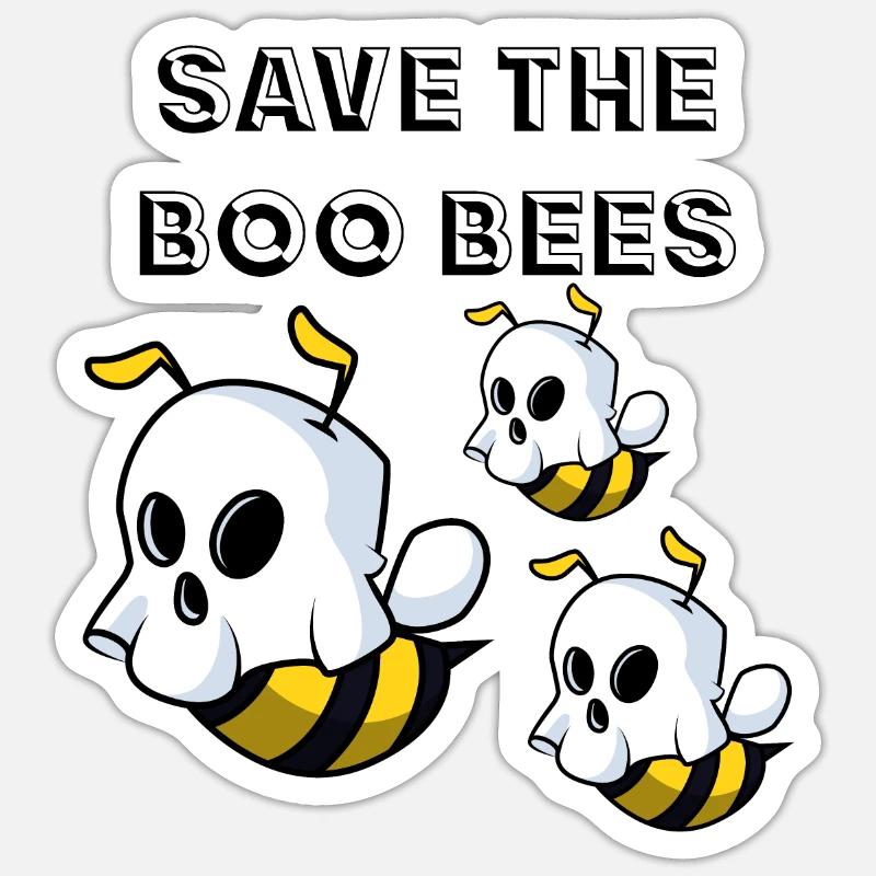 Boo Bees - Sticker Größe S (10 x 10 cm) - Mattweiß