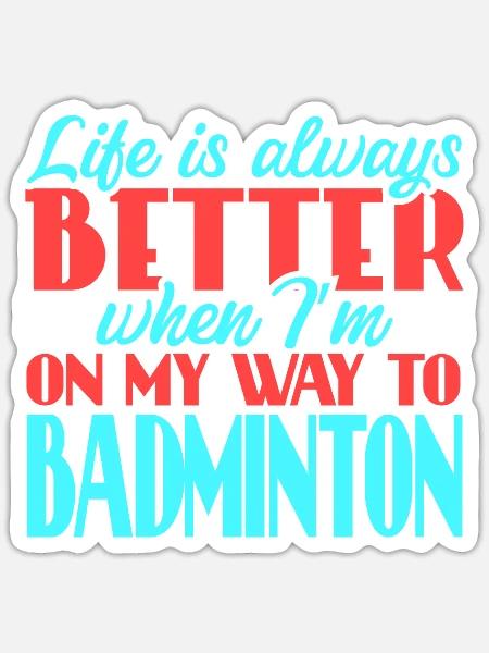Badminton - Sticker Größe S (10 x 10 cm) - Mattweiß