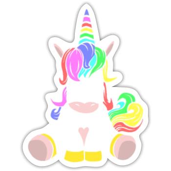 Süßes Aber Saures Einhorn Lustig - Sticker Größe S (10 x 10 cm) - Mattweiß - Vorne