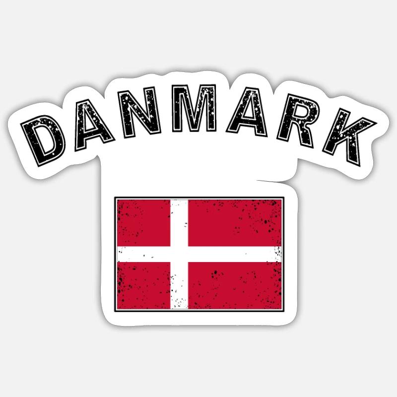 Danemark drapeau danois drapeau Copenhague utilisé-look - Sticker størrelse S (10 x 10 cm) - mat hvid