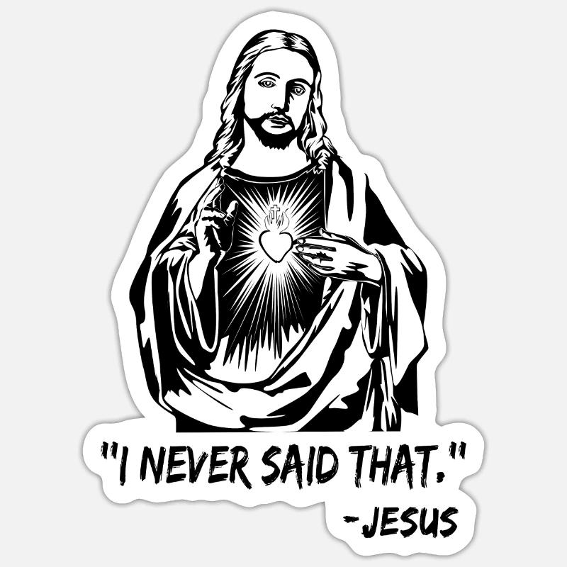 Jésus drôle - Sticker taille S (10 x 10 cm) - blanc mat