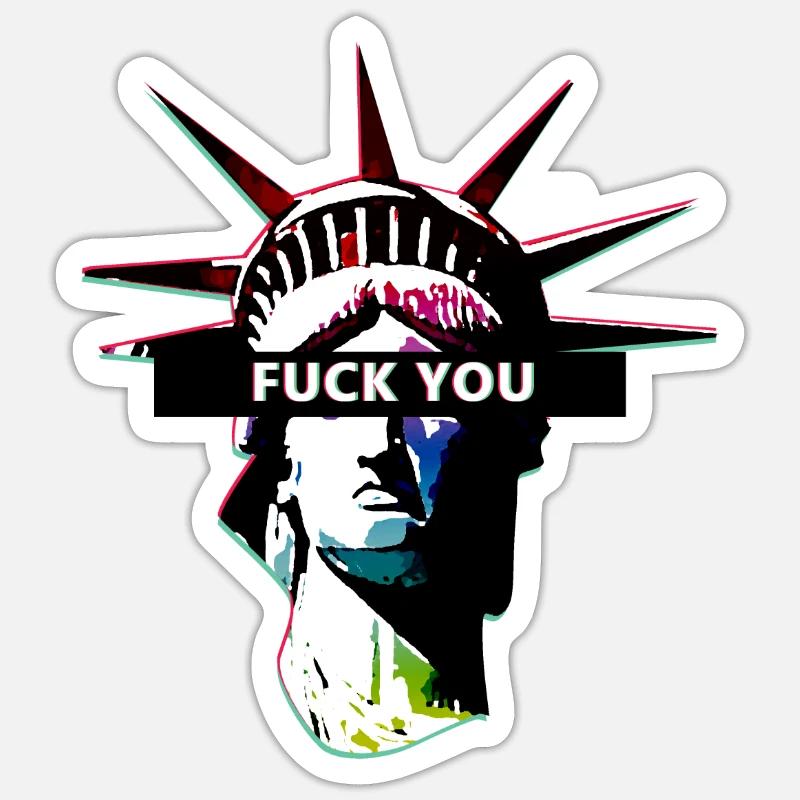 Statue de la liberté esthétique te baiser Sticker taille S (10 x 10 cm)