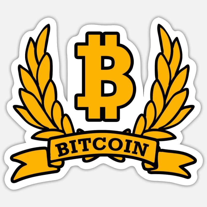 Bitcoin - Sticker taille S (10 x 10 cm) - blanc mat