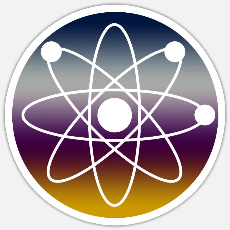 Physics Atom Sticker size S (10 x 10 cm)