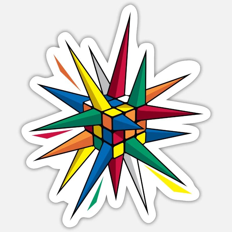 Rubik's Spiky Cube Sticker size S (10 x 10 cm)