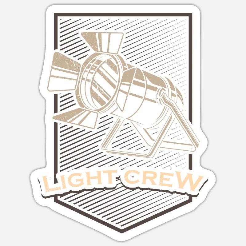 LIGHT CREW Cadeau de technicien en éclairage rétro Sticker taille S (10 x 10 cm)