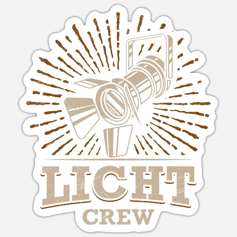 LIGHT CREW Cadeau de technicien en éclairage rétro Sticker taille S (10 x 10 cm)