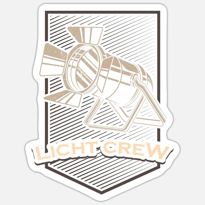 LIGHT CREW Cadeau de technicien en éclairage rétro - Sticker taille S (10 x 10 cm) - blanc mat
