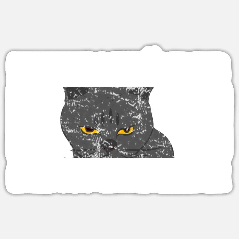 Physique Chat de Schrödinger - Sticker taille S (10 x 10 cm) - blanc mat