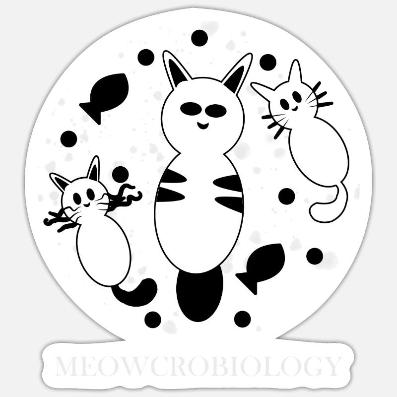 Science Microbiologie - Sticker taille S (10 x 10 cm) - blanc mat