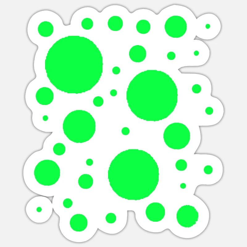 Néon Points Verts Sticker taille S (10 x 10 cm)